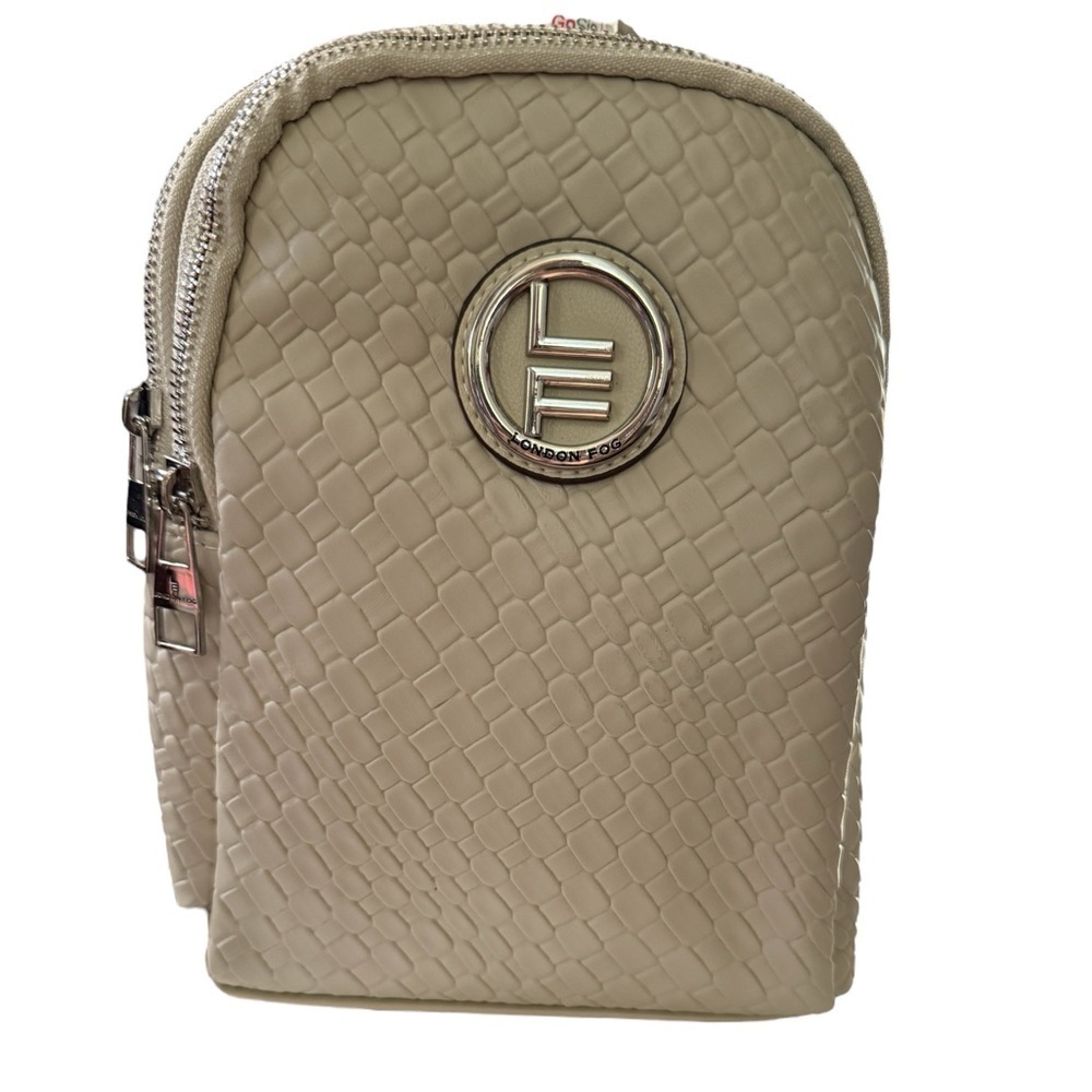 London Fog Broadway Double Compartment Woven Sling Backpack – Stone